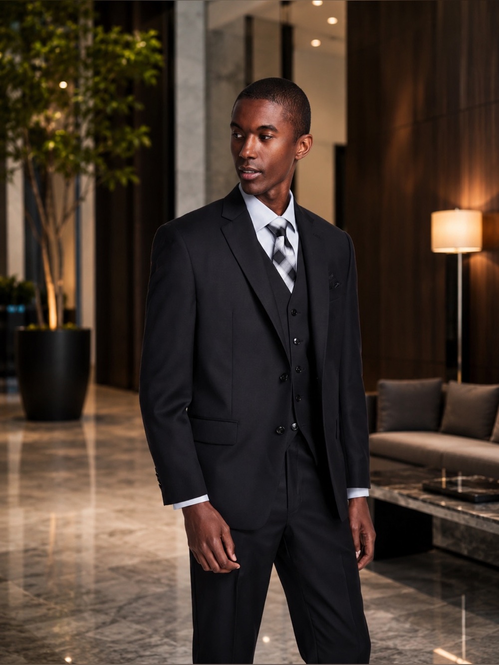 New Michael Kors Men Modern-Fit Stretch Solid Suit Jacket – Size 42R - Black